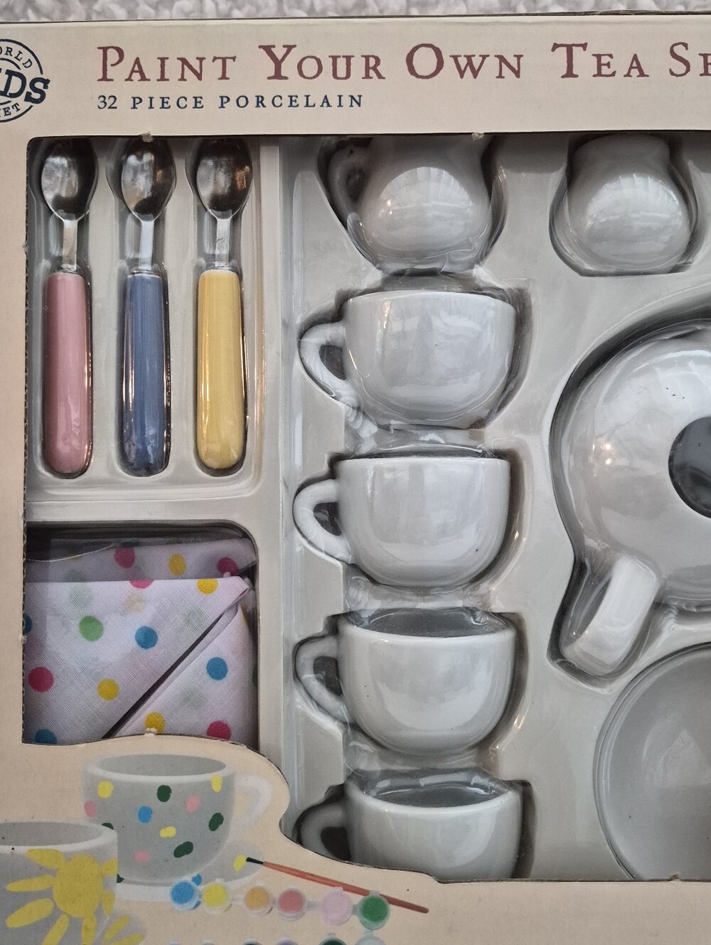 Paint your own tea set NEW 32 Piece Porcelain